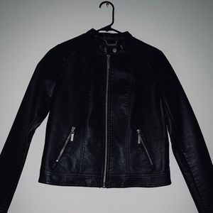 Black leather jacket